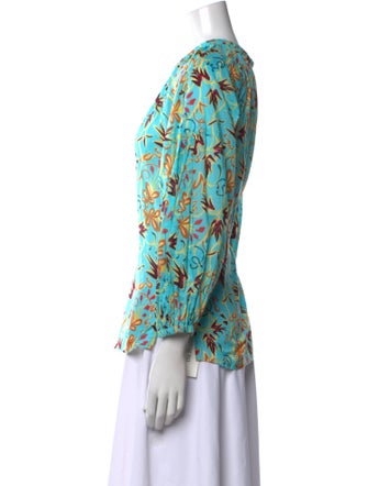 A.L.C. Floral Print Crew Neck Blouse