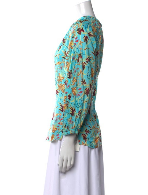 A.L.C. Floral Print Crew Neck Blouse