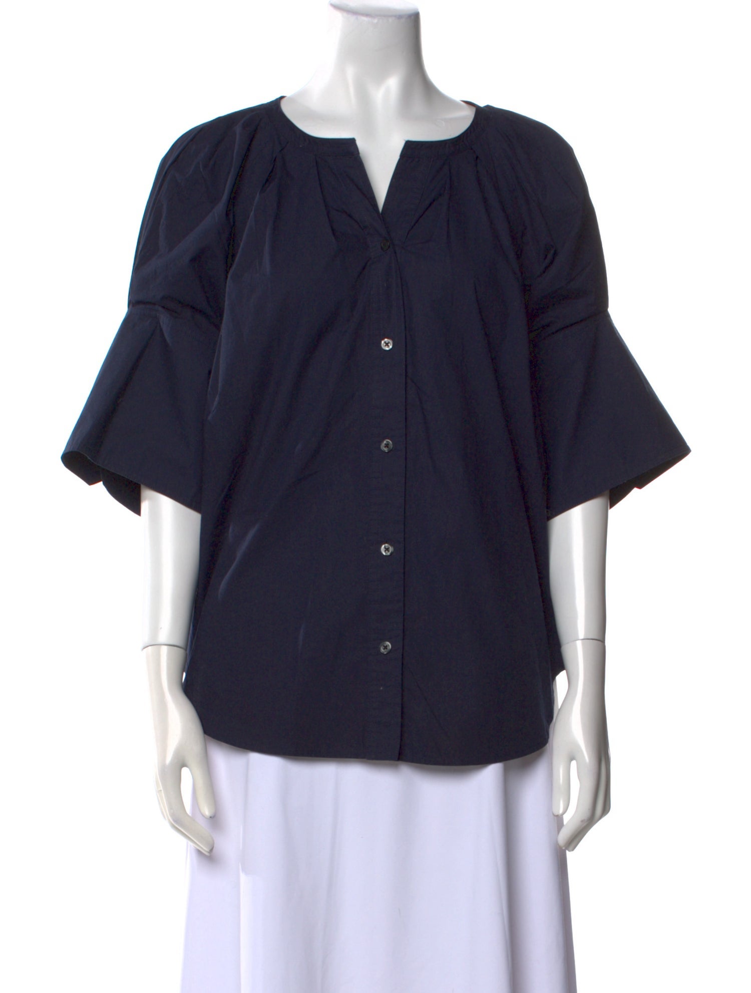 A.L.C. V-Neck Short Sleeve Blouse