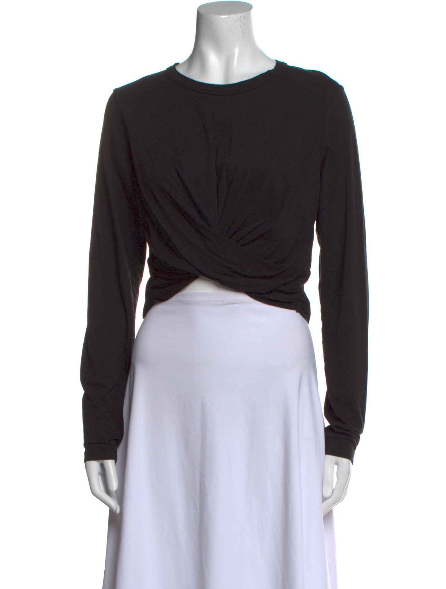 A.L.C. Crew Neck Long Sleeve Crop Top