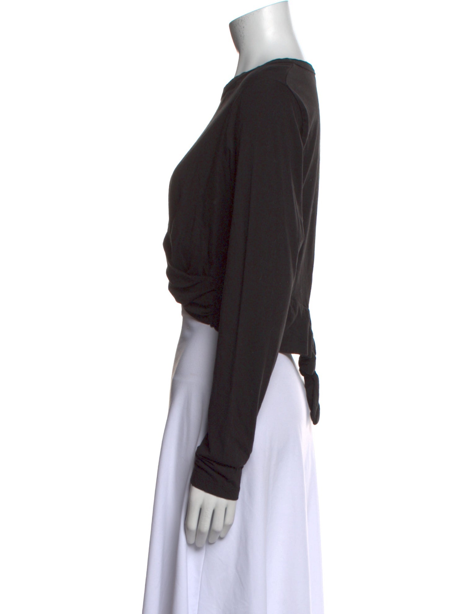 A.L.C. Crew Neck Long Sleeve Crop Top