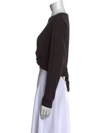 A.L.C. Crew Neck Long Sleeve Crop Top