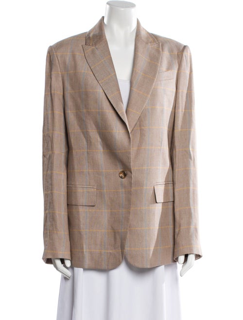 A.L.C. Linen Plaid Print Blazer