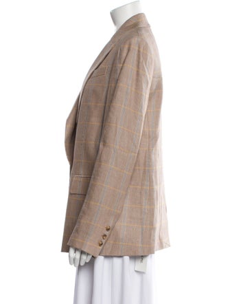 A.L.C. Linen Plaid Print Blazer