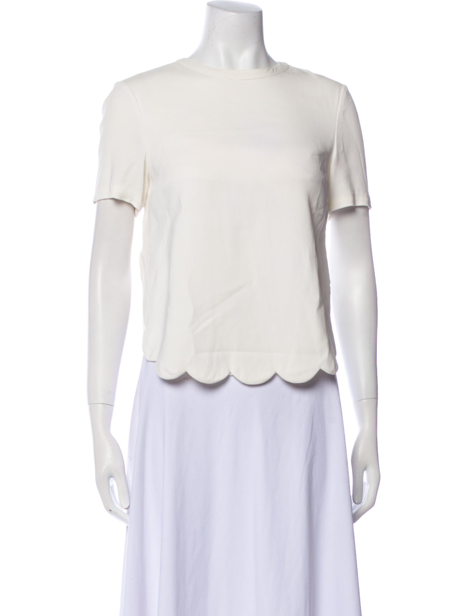 A.L.C. Bateau Neckline Short Sleeve Crop Top