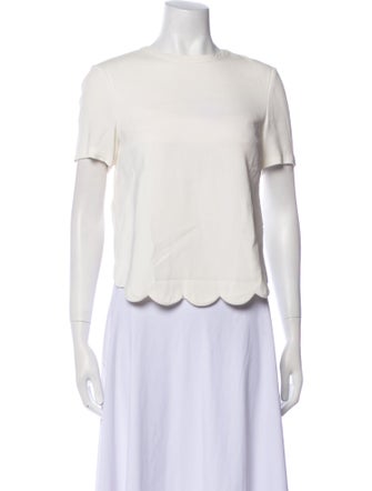 A.L.C. Bateau Neckline Short Sleeve Crop Top