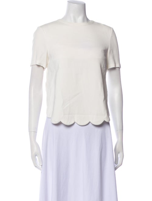 A.L.C. Bateau Neckline Short Sleeve Crop Top