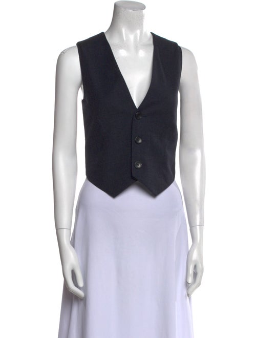 A.L.C. Virgin Wool V-Neck Crop Top