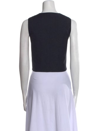 A.L.C. Virgin Wool V-Neck Crop Top