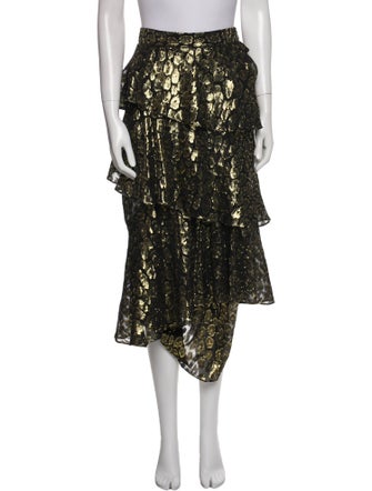 A.L.C. Silk Midi Length Skirt