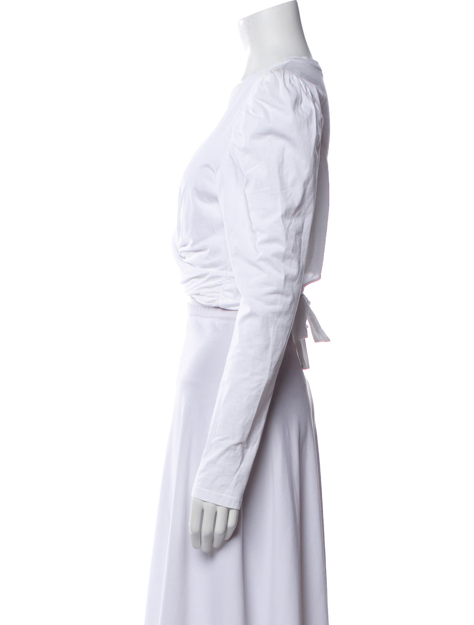 A.L.C. Crew Neck Long Sleeve Crop Top