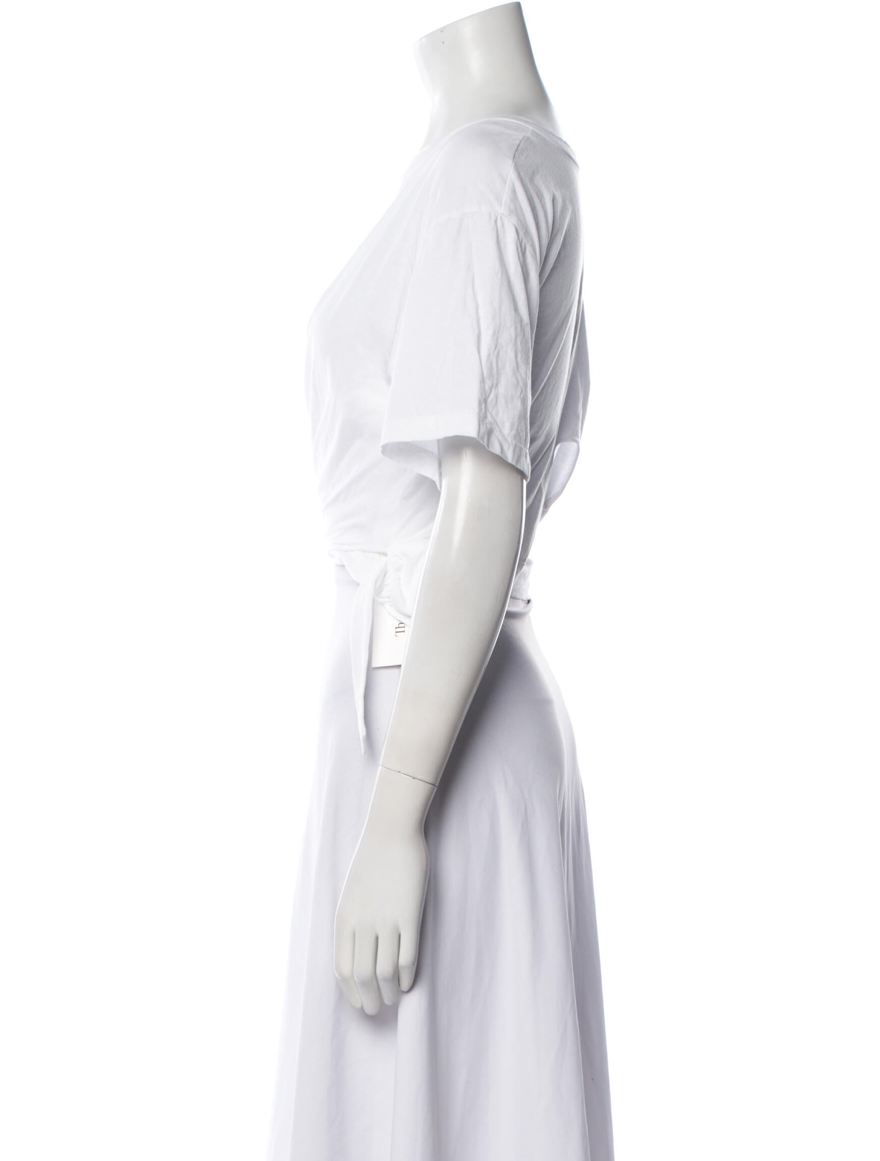 A.L.C. Scoop Neck Short Sleeve Crop Top