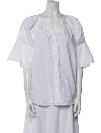 A.L.C. V-Neck Short Sleeve Button-Up Top