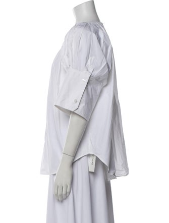 A.L.C. V-Neck Short Sleeve Button-Up Top