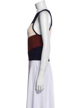 A.L.C. Colorblock Pattern Scoop Neck Crop Top