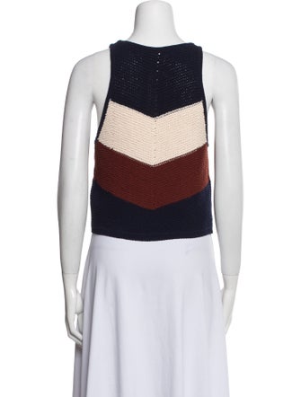 A.L.C. Colorblock Pattern Scoop Neck Crop Top