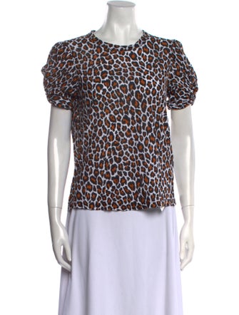 A.L.C. Animal Print Crew Neck T-Shirt
