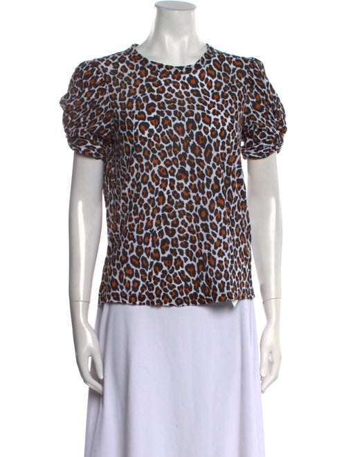 A.L.C. Animal Print Crew Neck T-Shirt