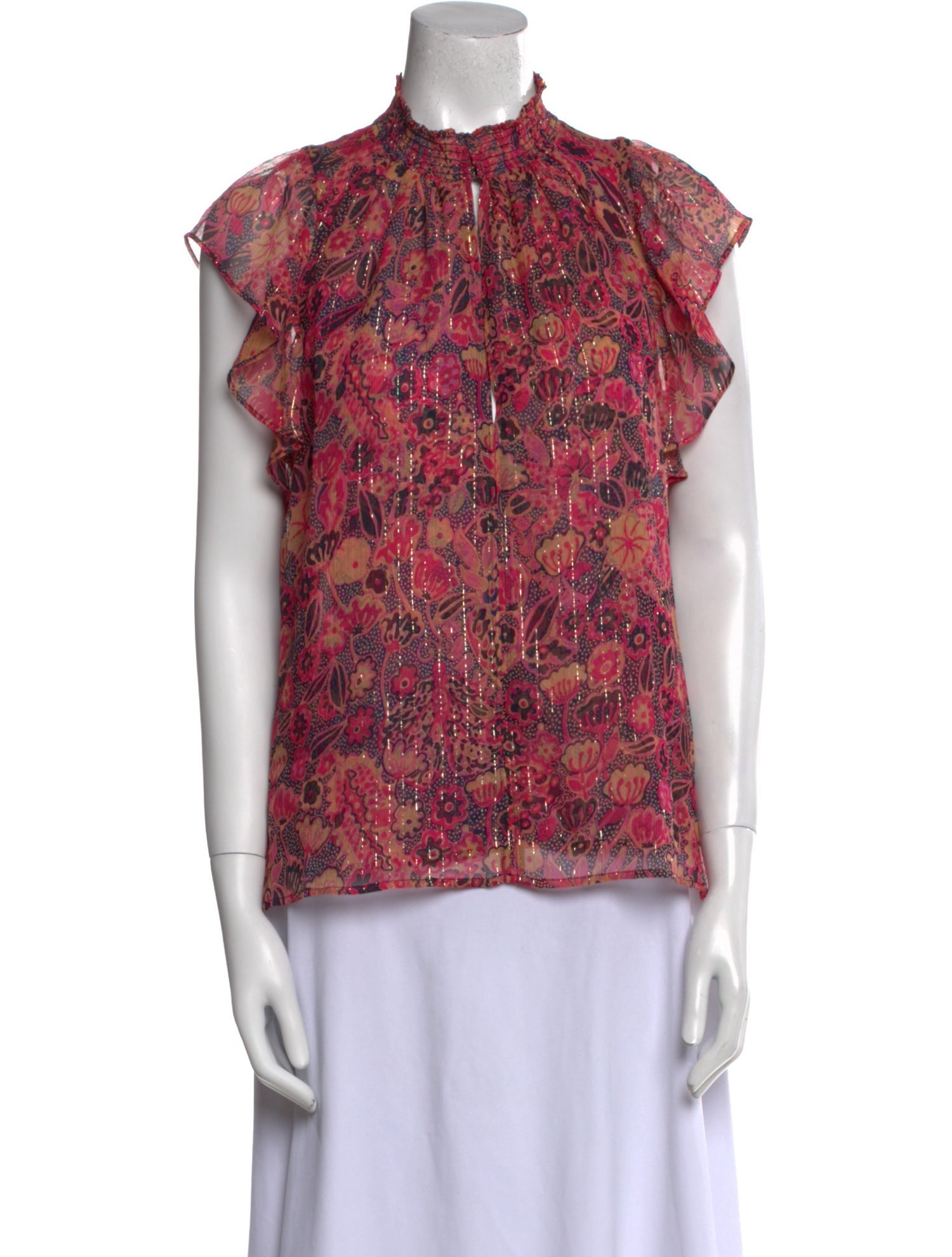 A.L.C. Silk Floral Print Blouse