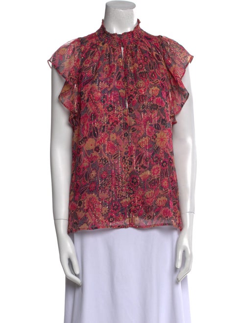 A.L.C. Silk Floral Print Blouse