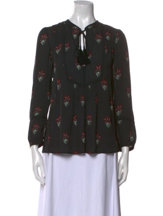 A.L.C. Silk Floral Print Blouse