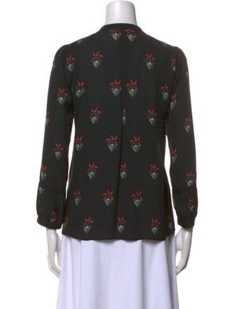 A.L.C. Silk Floral Print Blouse