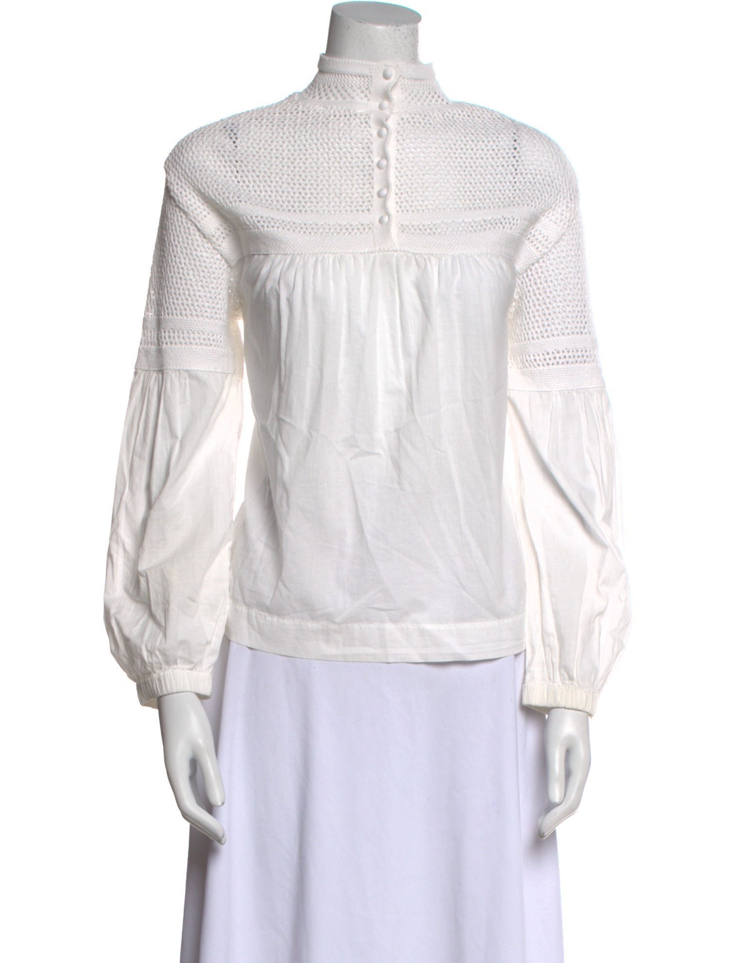 A.L.C. Mock Neck Long Sleeve Blouse