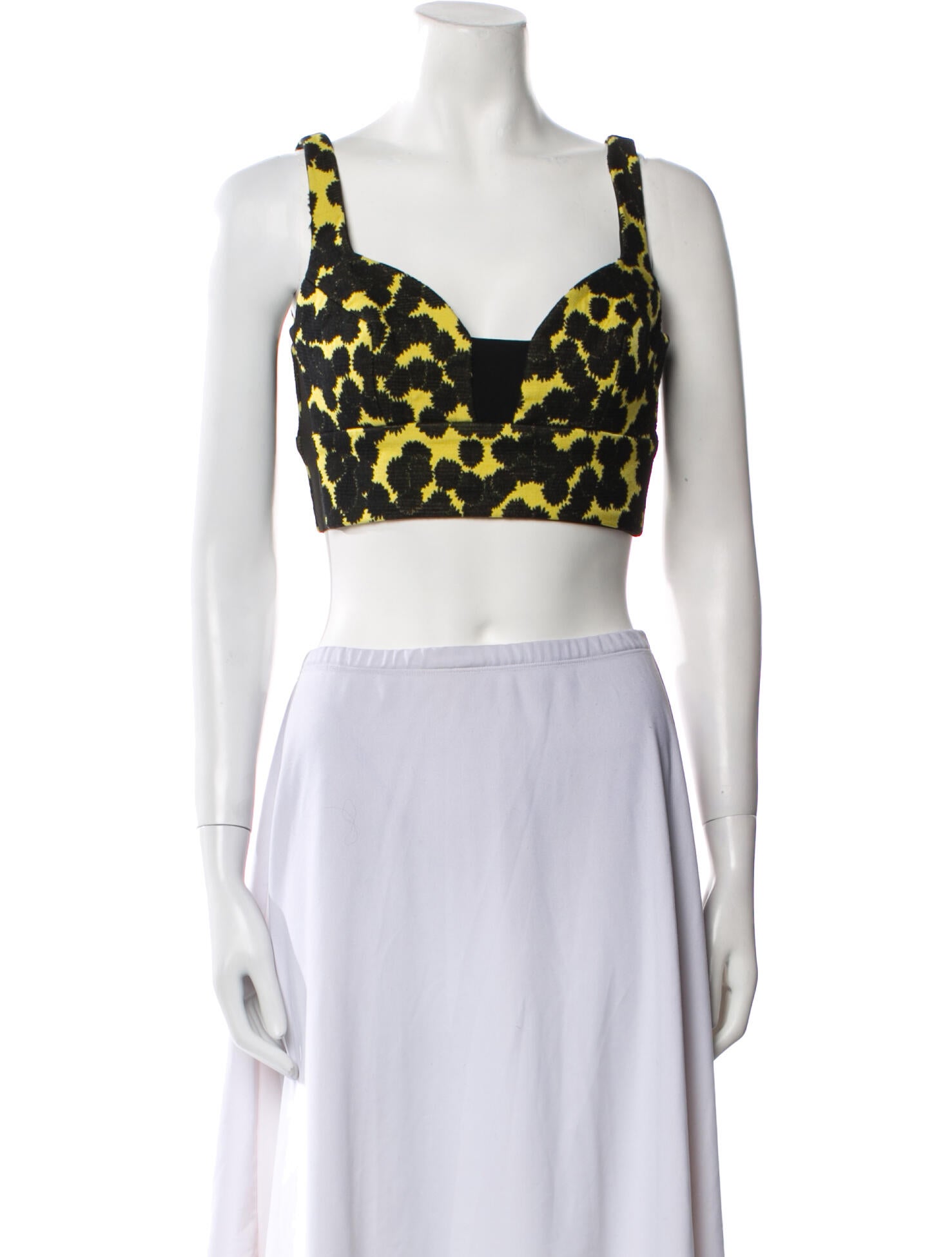 A.L.C. Printed Square Neckline Crop Top