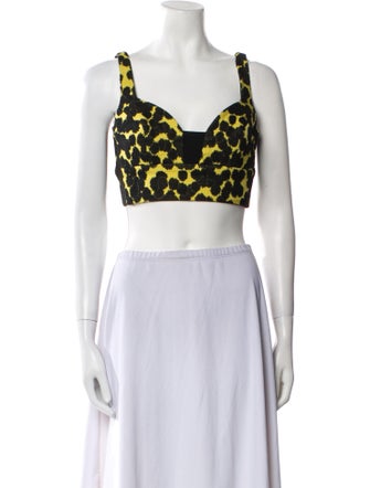 A.L.C. Printed Square Neckline Crop Top