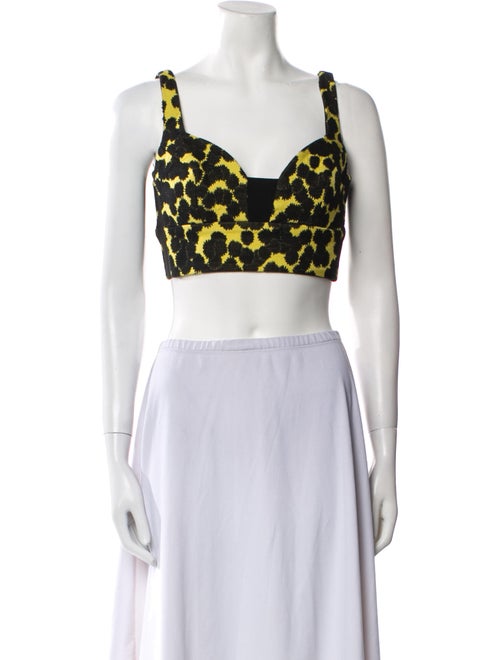 A.L.C. Printed Square Neckline Crop Top