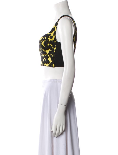 A.L.C. Printed Square Neckline Crop Top