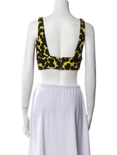 A.L.C. Printed Square Neckline Crop Top