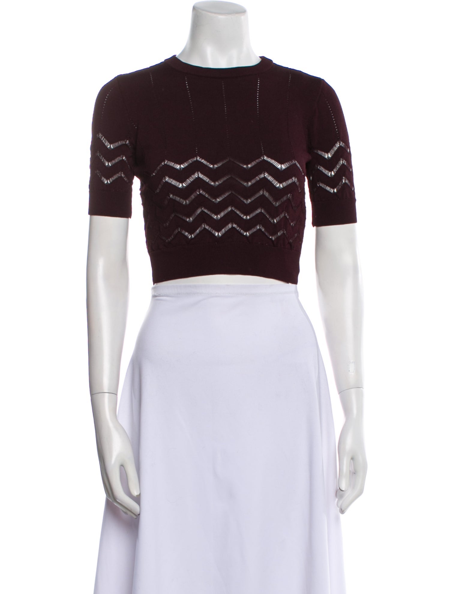 A.L.C. Crew Neck Short Sleeve Crop Top