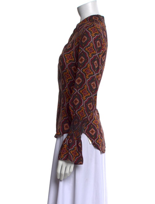 A.L.C. Silk Printed Button-Up Top