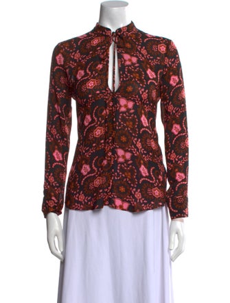 A.L.C. Silk Floral Print Blouse