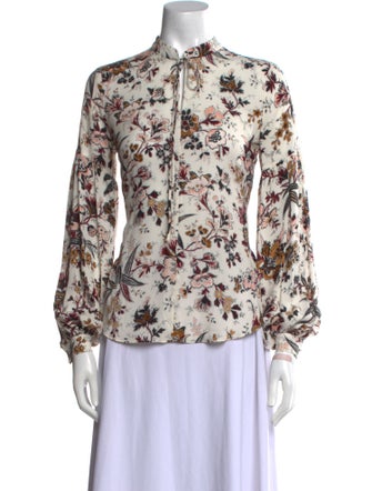 A.L.C. Silk Floral Print Blouse