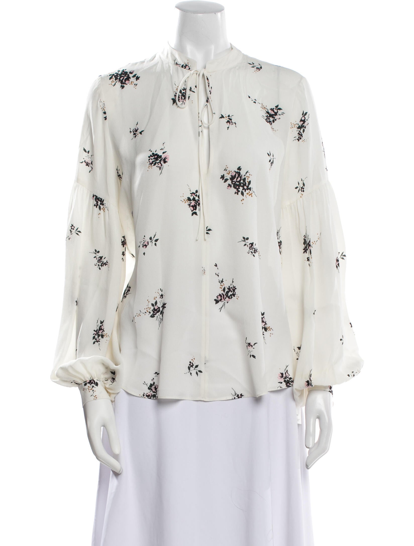 A.L.C. Silk Printed Button-Up Top