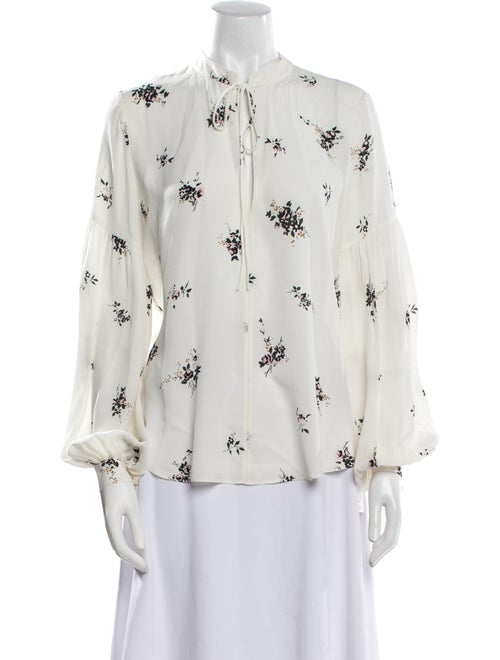 A.L.C. Silk Printed Button-Up Top