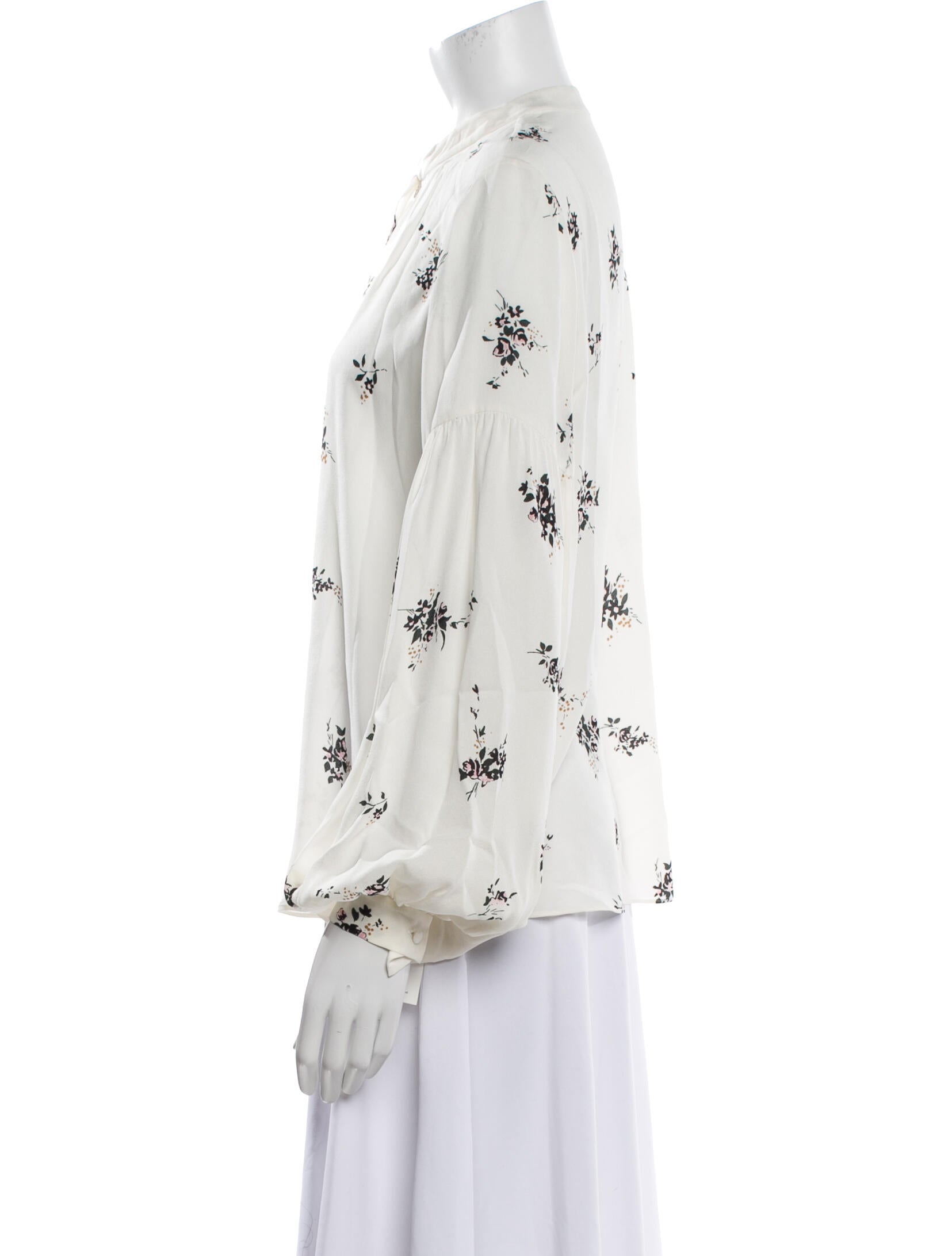 A.L.C. Silk Printed Button-Up Top