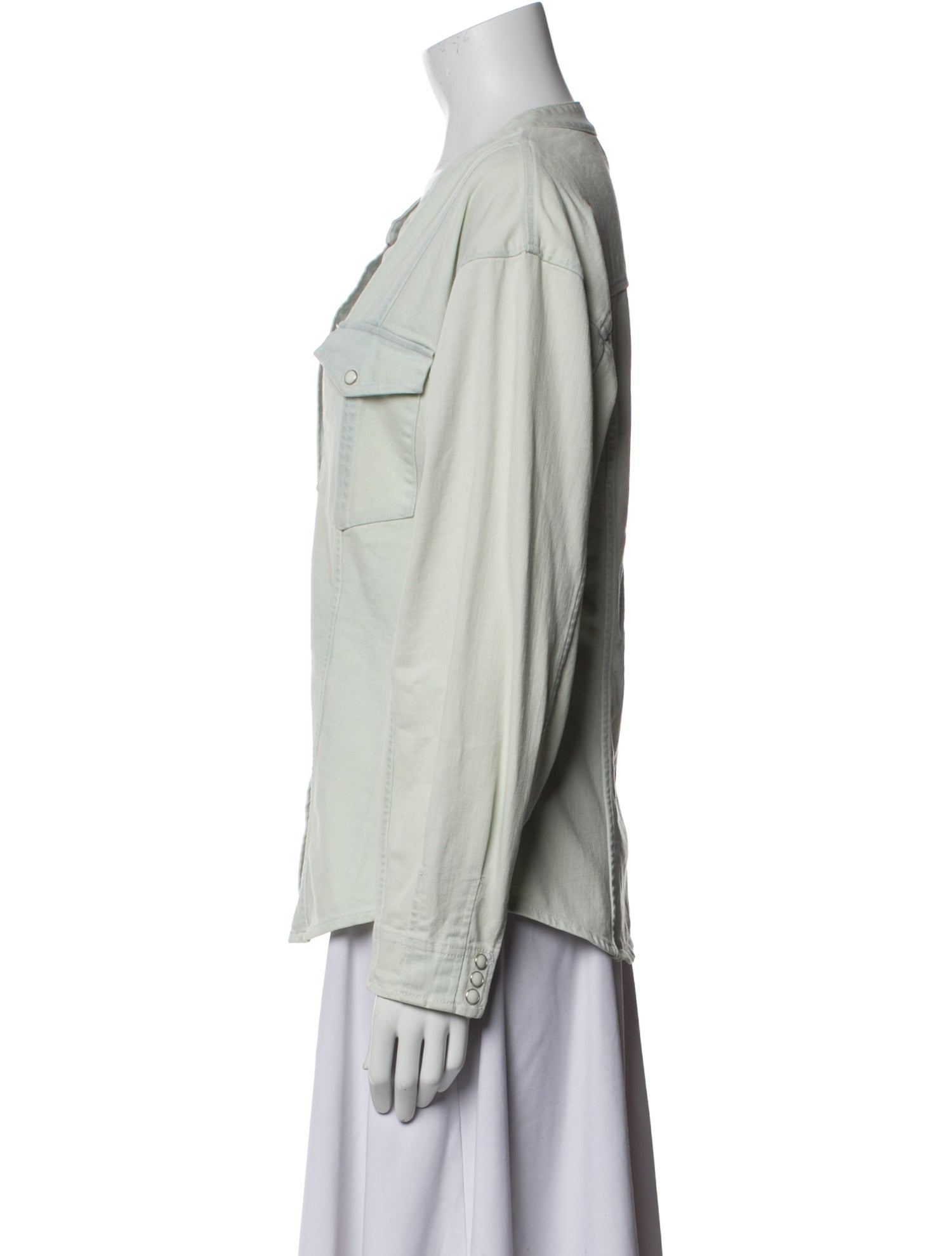 A.L.C. V-Neck Long Sleeve Button-Up Top