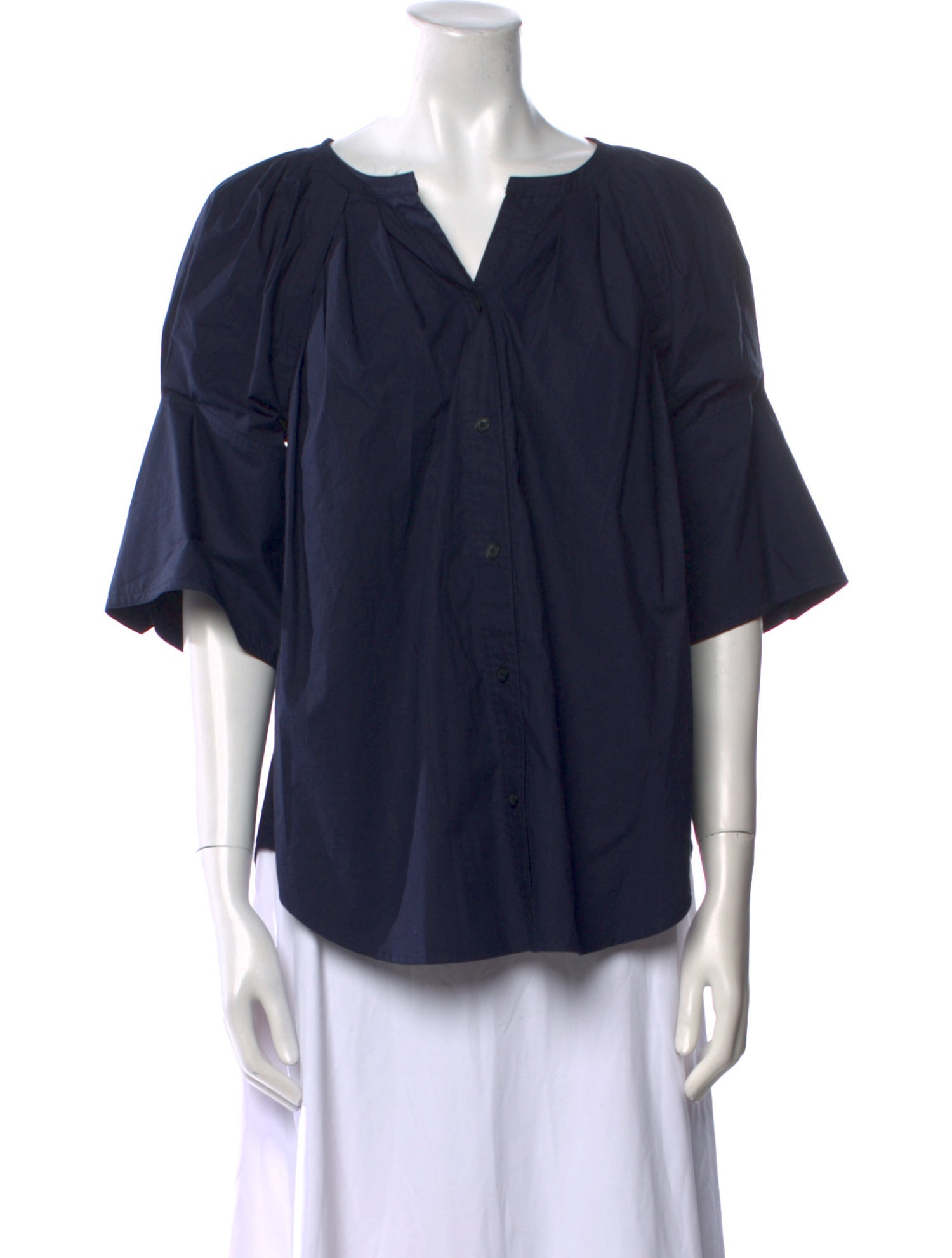 A.L.C. V-Neck Three-Quarter Sleeve Blouse