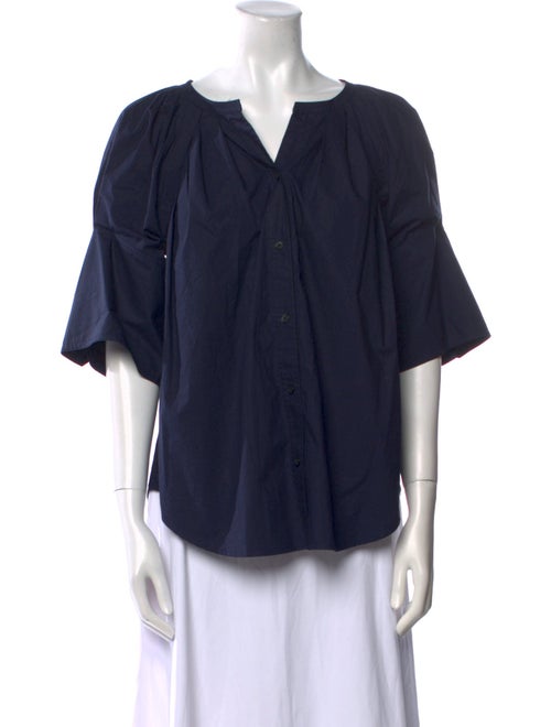 A.L.C. V-Neck Three-Quarter Sleeve Blouse