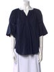 A.L.C. V-Neck Three-Quarter Sleeve Blouse