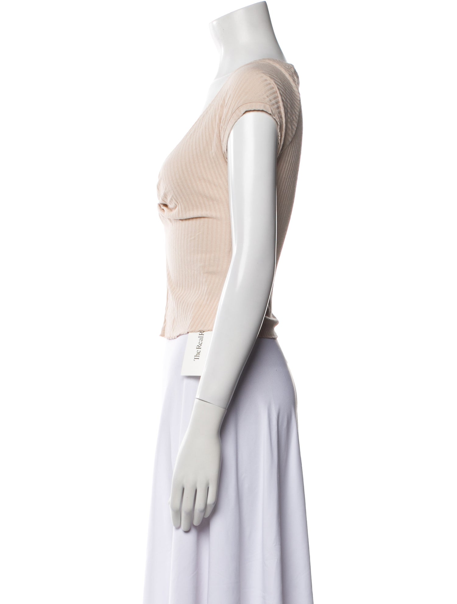 A.L.C. V-Neck Short Sleeve Crop Top