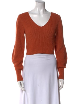 A.L.C. V-Neck Long Sleeve Crop Top