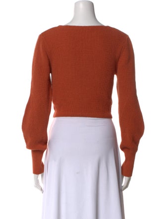 A.L.C. V-Neck Long Sleeve Crop Top