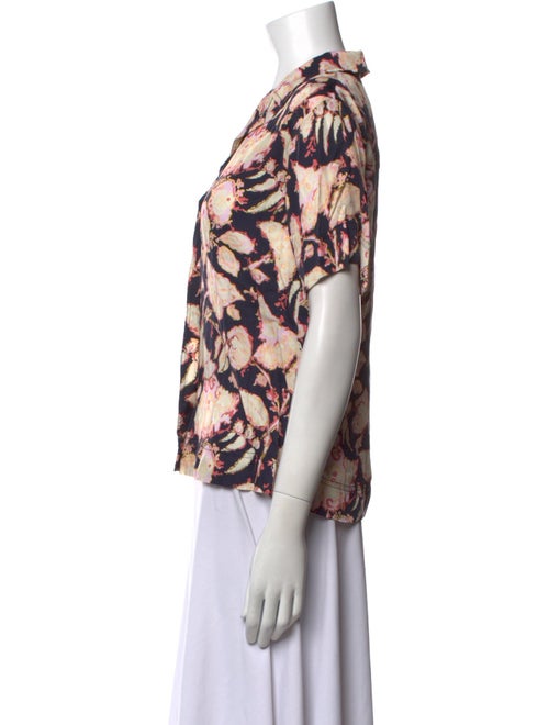 A.L.C. Floral Print V-Neck Blouse