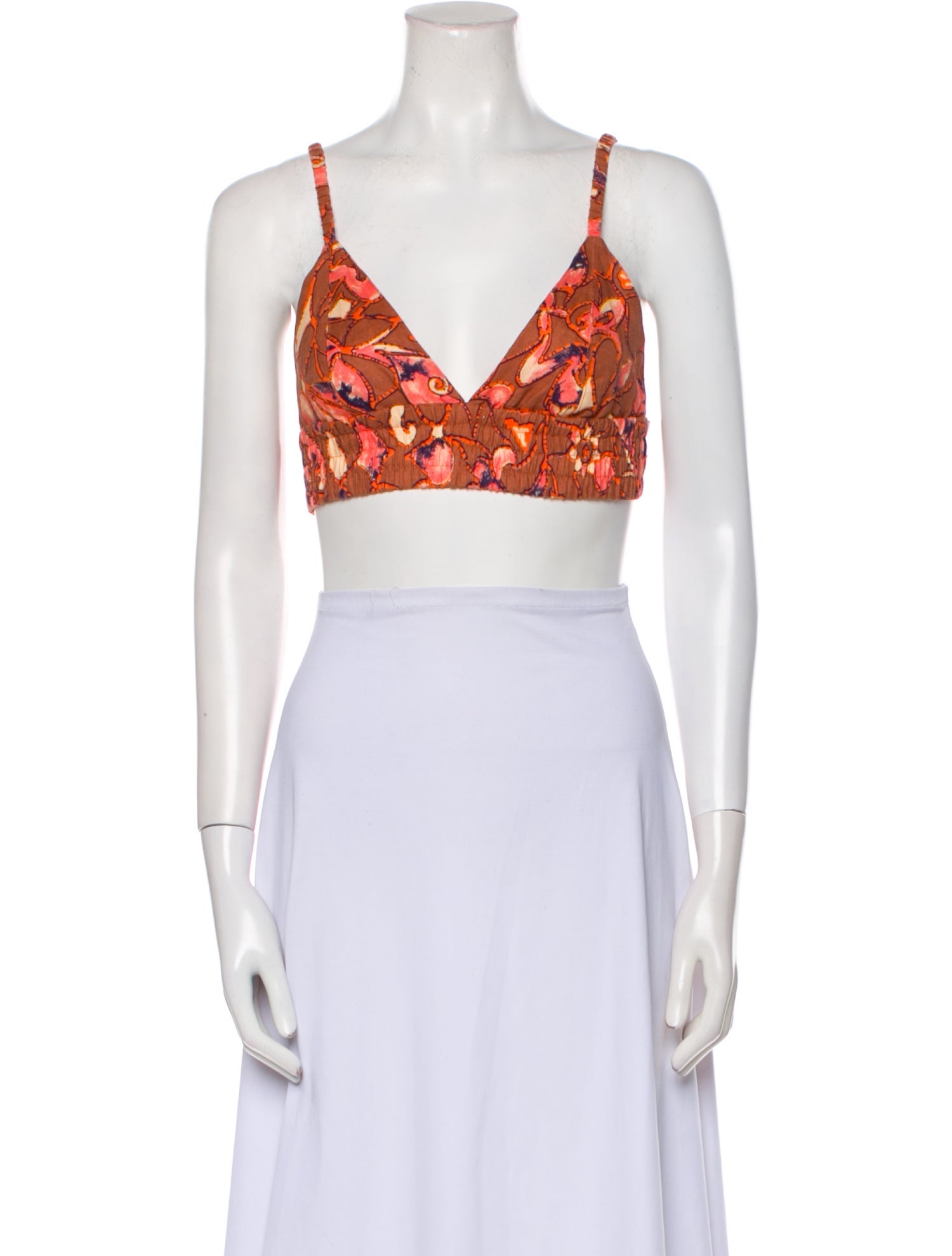 A.L.C. Linen Printed Crop Top