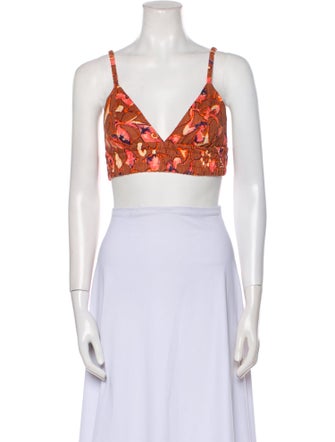 A.L.C. Linen Printed Crop Top