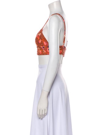 A.L.C. Linen Printed Crop Top